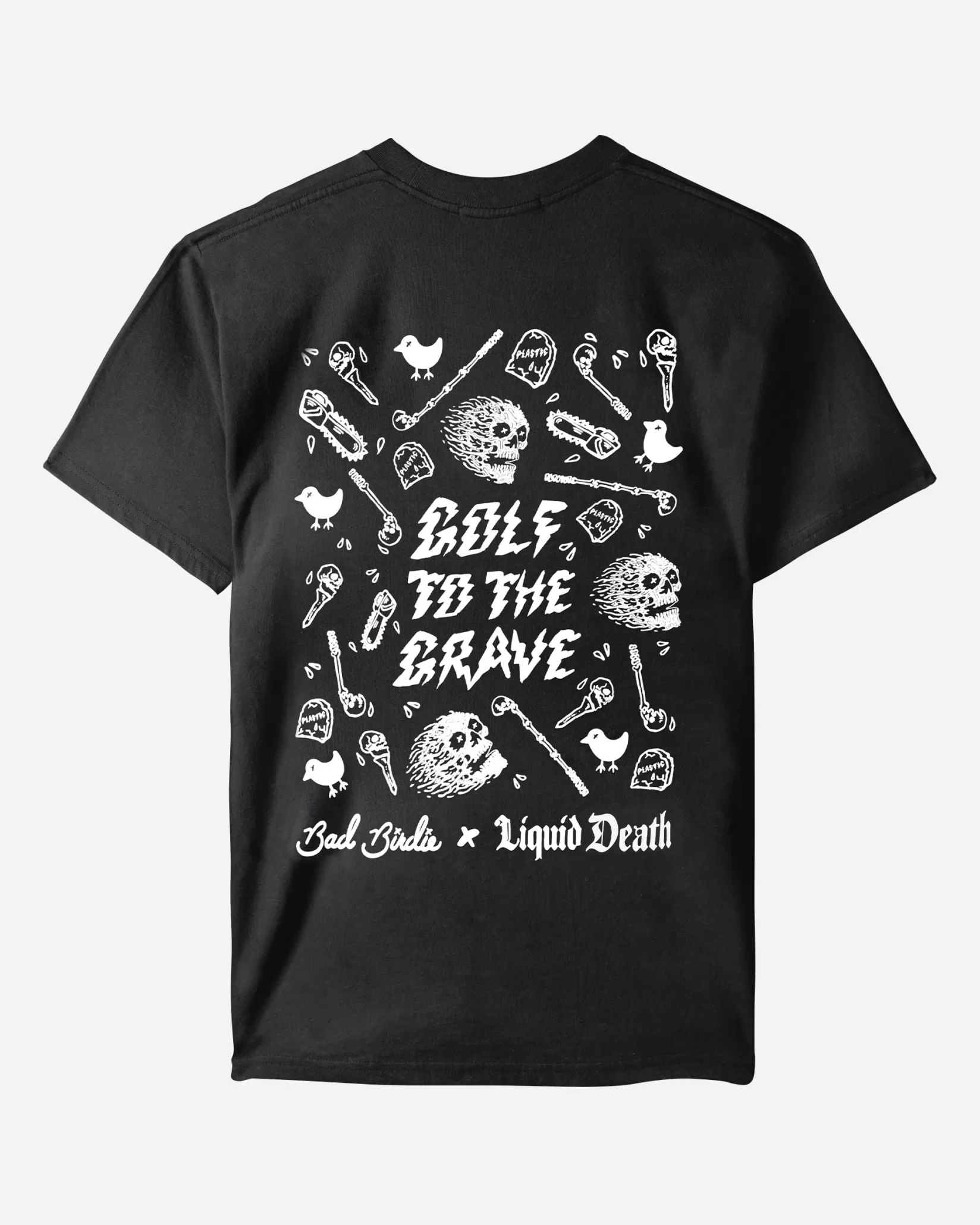 Bad Birdie X Liquid Death Golf To The Grave Tee> T-Shirts