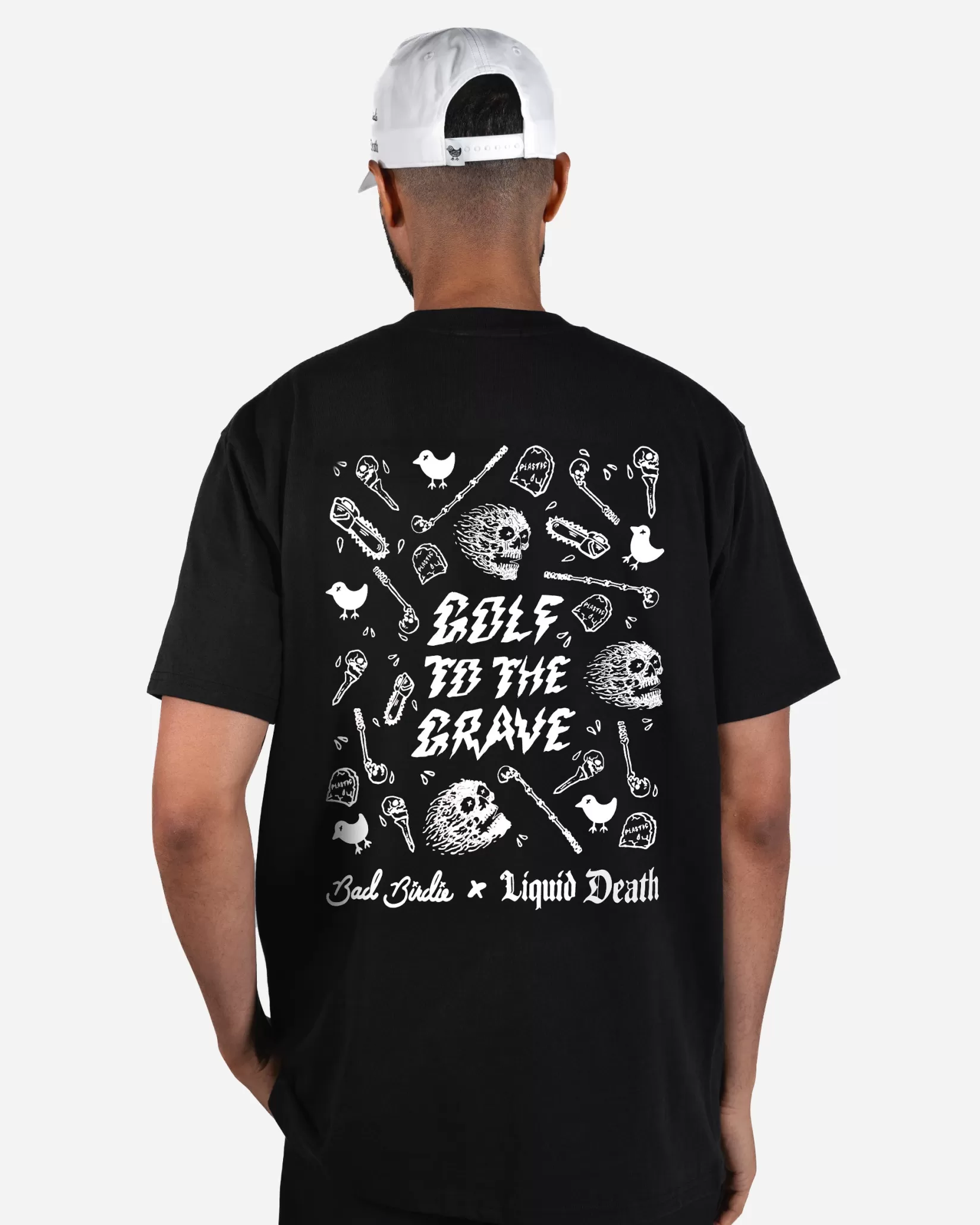 Bad Birdie X Liquid Death Golf To The Grave Tee> T-Shirts