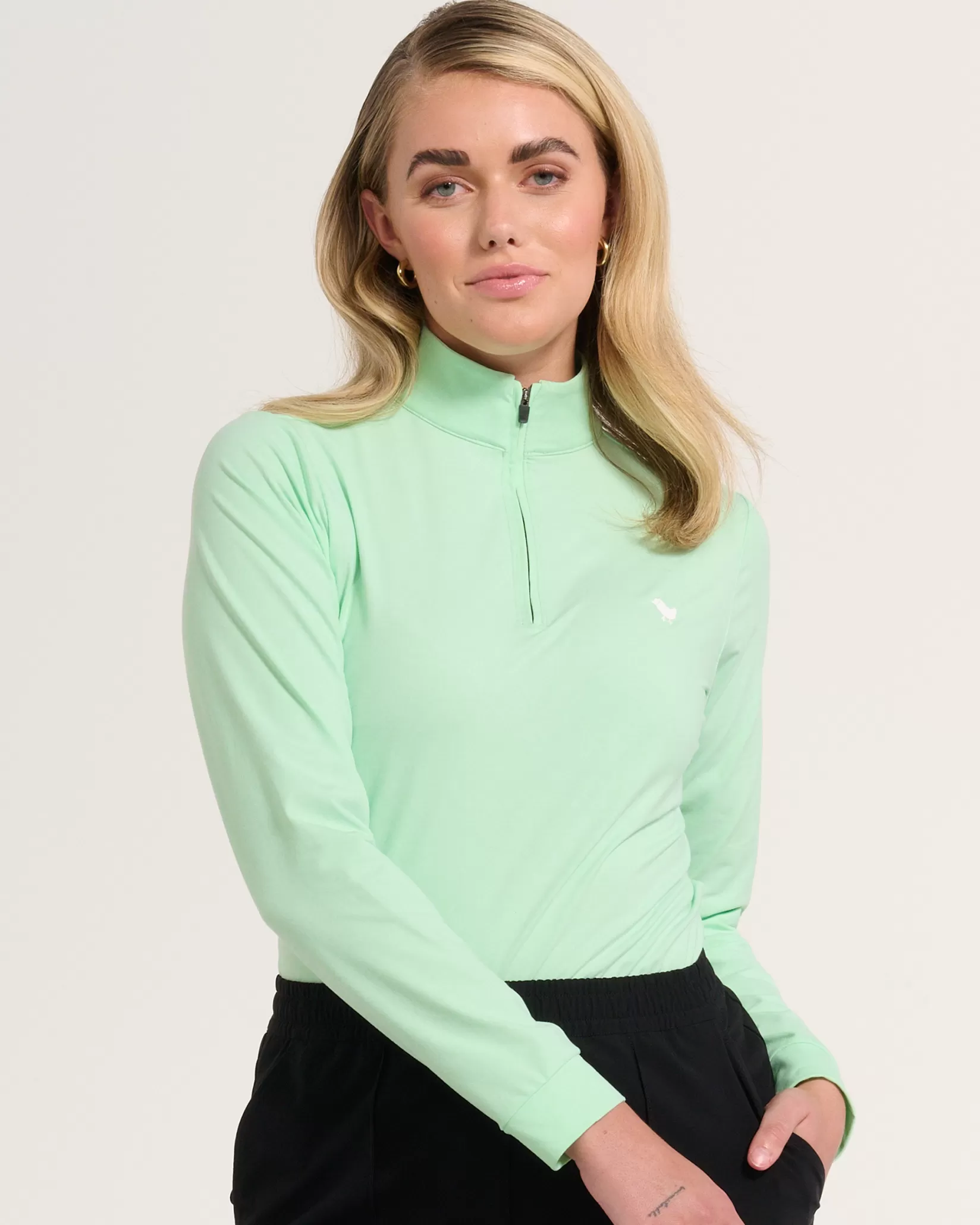 Bad Birdie Green Ash Quarterzip>Women Quarterzips