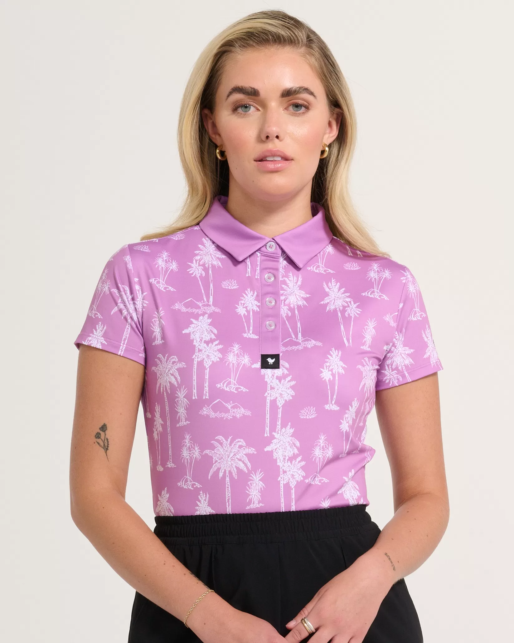 Bad Birdie Purple Thermal>Women Polos