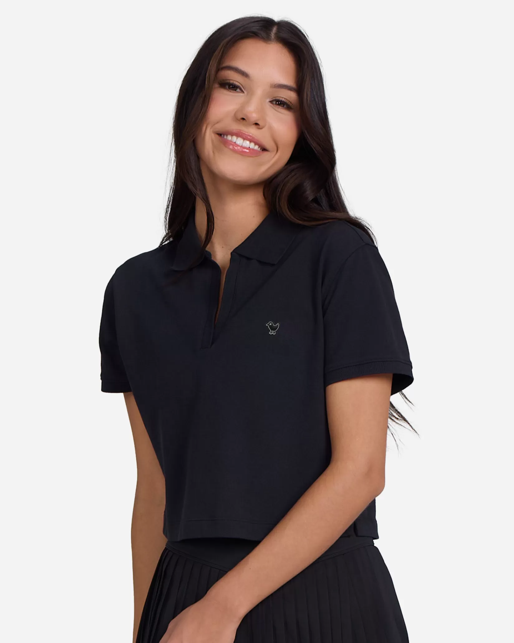 Bad Birdie Rib Collar Polo>Women Polos